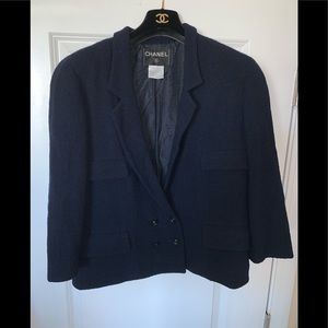 Genuine CHANEL Navy blue wool blazer